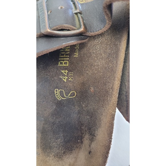 Birkenstock Men\'s Milano Leather Strappy Sandal Heel Strap Brown Buckle 44 US 11 main image 14